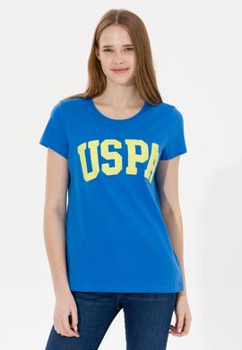 Kadın Saks Bisiklet Yaka Tişört - 50269557095