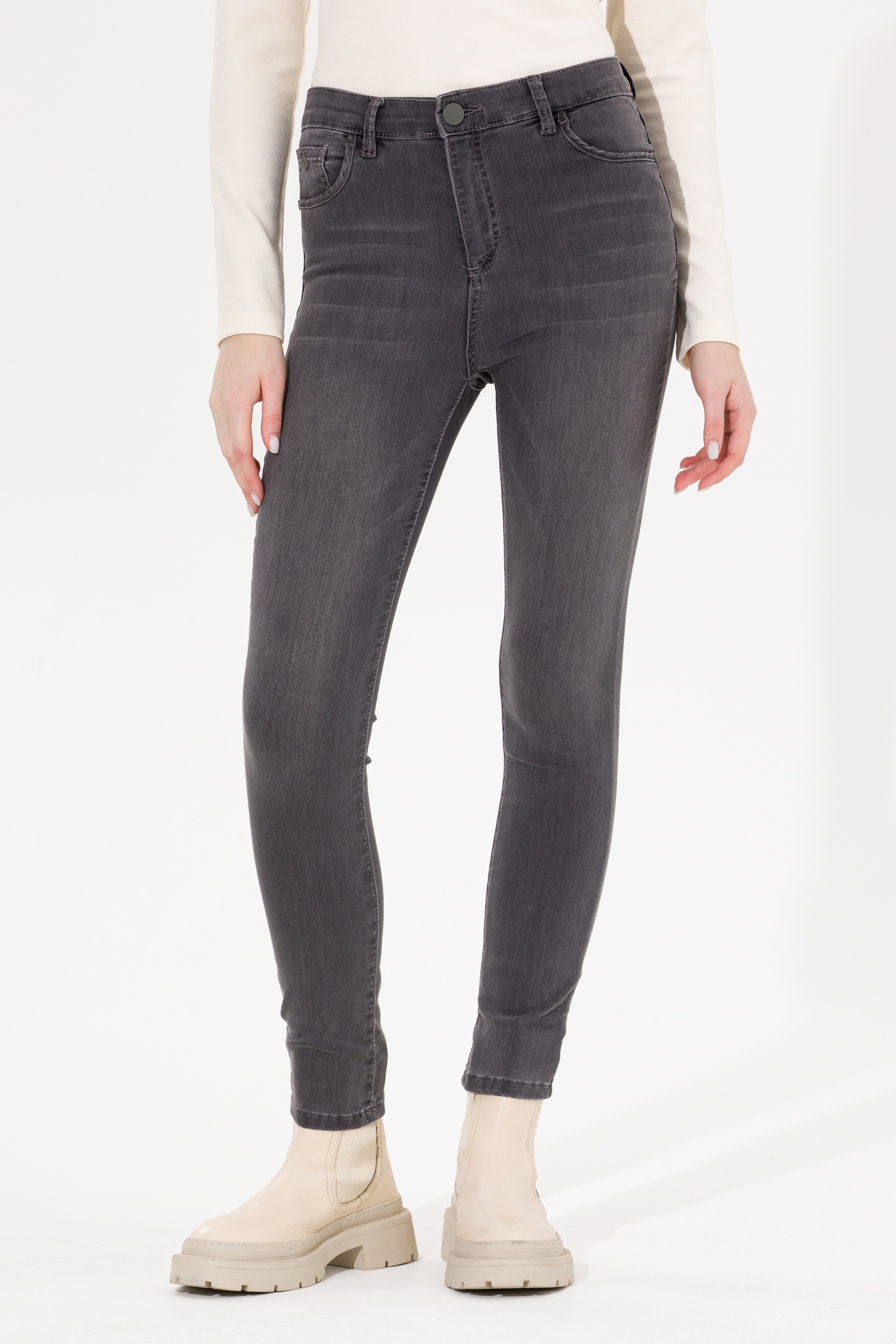 Kadın Gri Toothpick Fit Jean Pantolon