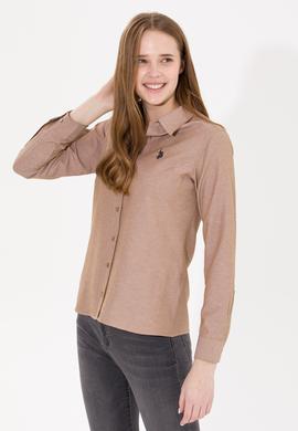 Kadın Camel Uzun Kollu Basic Gömlek - 50261431068