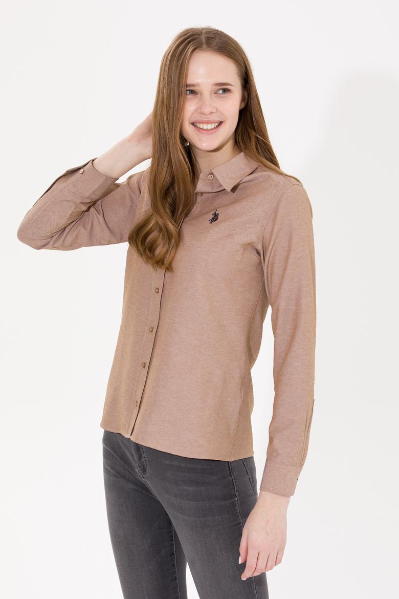 Kadın Camel Uzun Kollu Basic Gömlek - 50261431068