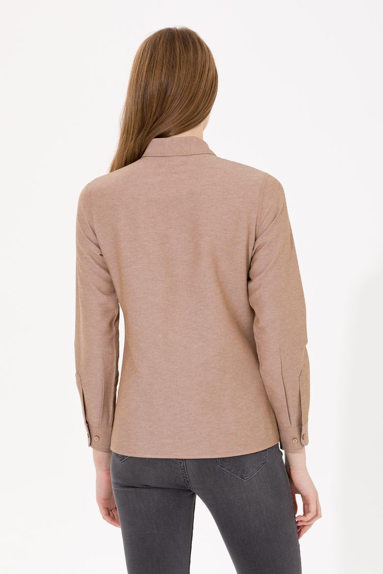 Kadın Camel Uzun Kollu Basic Gömlek - 50261431068