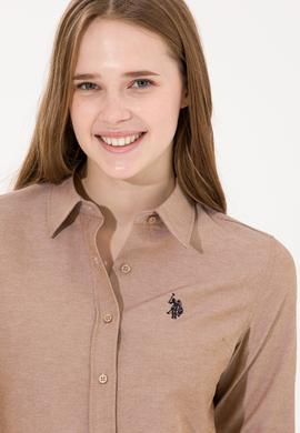 Kadın Camel Uzun Kollu Basic Gömlek - 50261431068