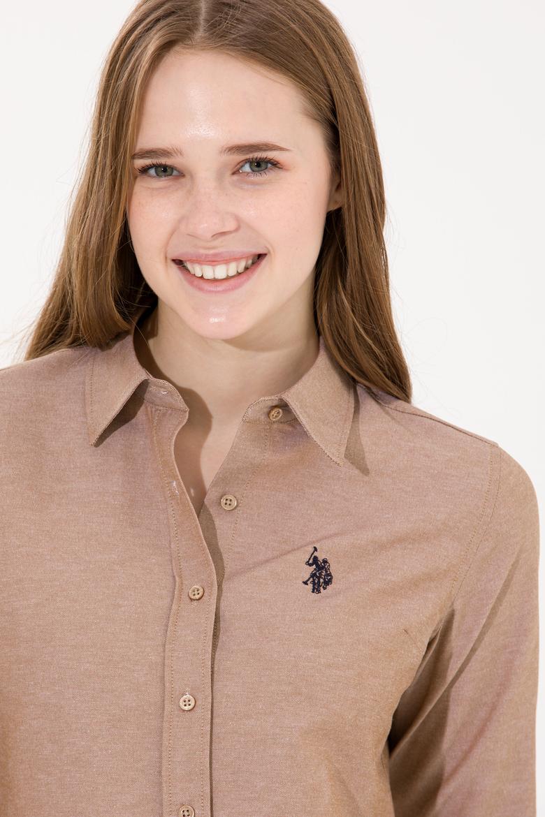 Kadın Camel Uzun Kollu Basic Gömlek - 50261431068