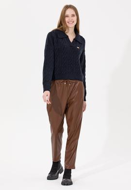 Kadın Lacivert V Yaka Kazak - 50256636008