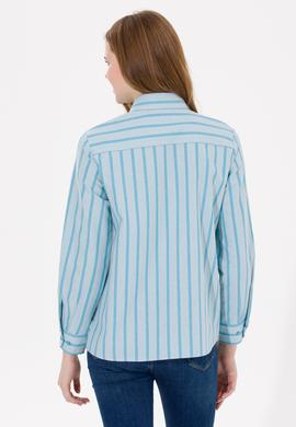 Kadın Mavi Uzun Kollu Gömlek - 50257001010
