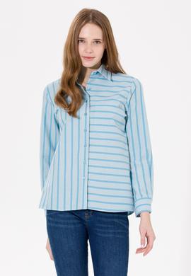 Kadın Mavi Uzun Kollu Gömlek - 50257001010
