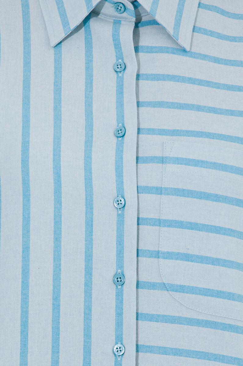 Kadın Mavi Uzun Kollu Gömlek