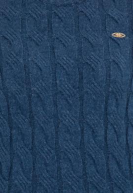 Kadın Mavi Bisiklet Yaka Kazak - 50257802029