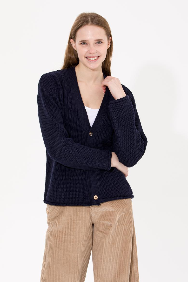 Kadın Lacivert Triko Hırka - 50257809018