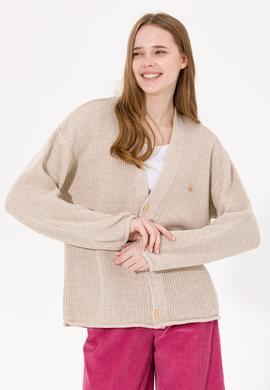 Kadın Krem Triko Hırka - 50257809026