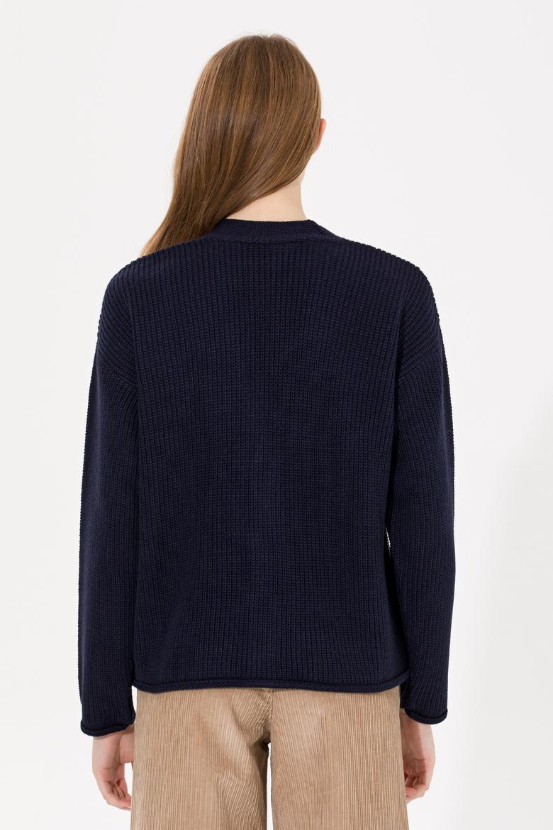 Kadın Lacivert Triko Hırka - 50257809018