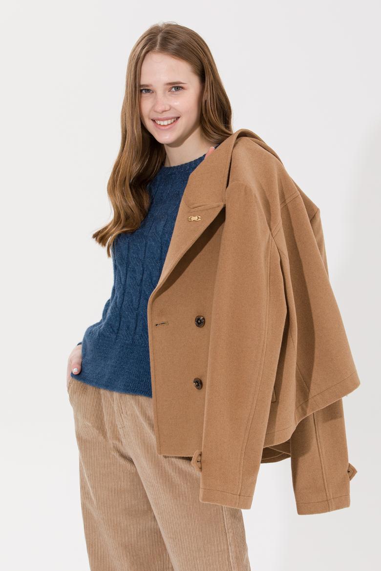 Kadın Mavi Bisiklet Yaka Kazak - 50257802029