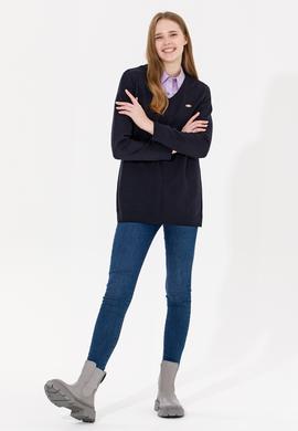 Kadın Lacivert V Yaka Kazak - 50260479003