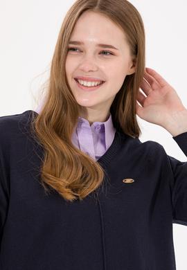 Kadın Lacivert V Yaka Kazak - 50260479003