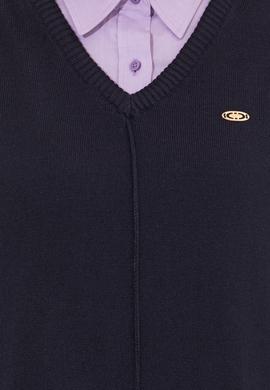 Kadın Lacivert V Yaka Kazak - 50260479003