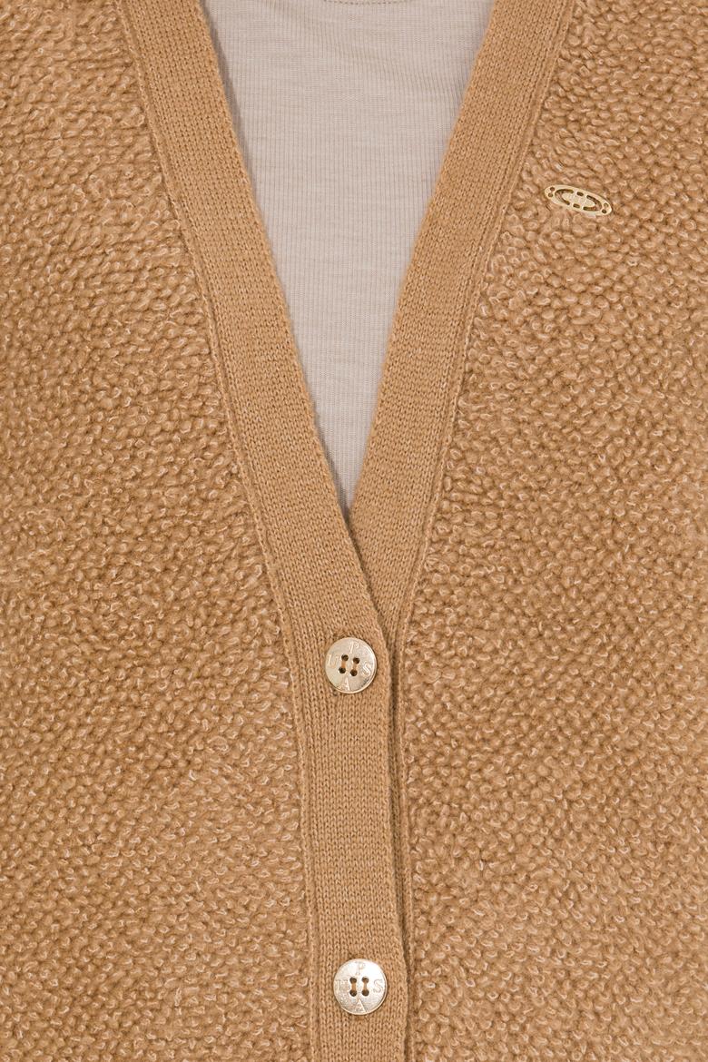 Kadın Camel Melanj Triko Hırka - 50261324011