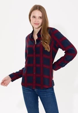 Kadın Lacivert Uzun Kollu Gömlek - 50262278003