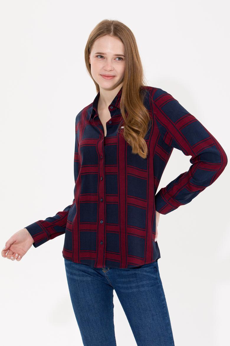 Kadın Lacivert Uzun Kollu Gömlek - 50262278003