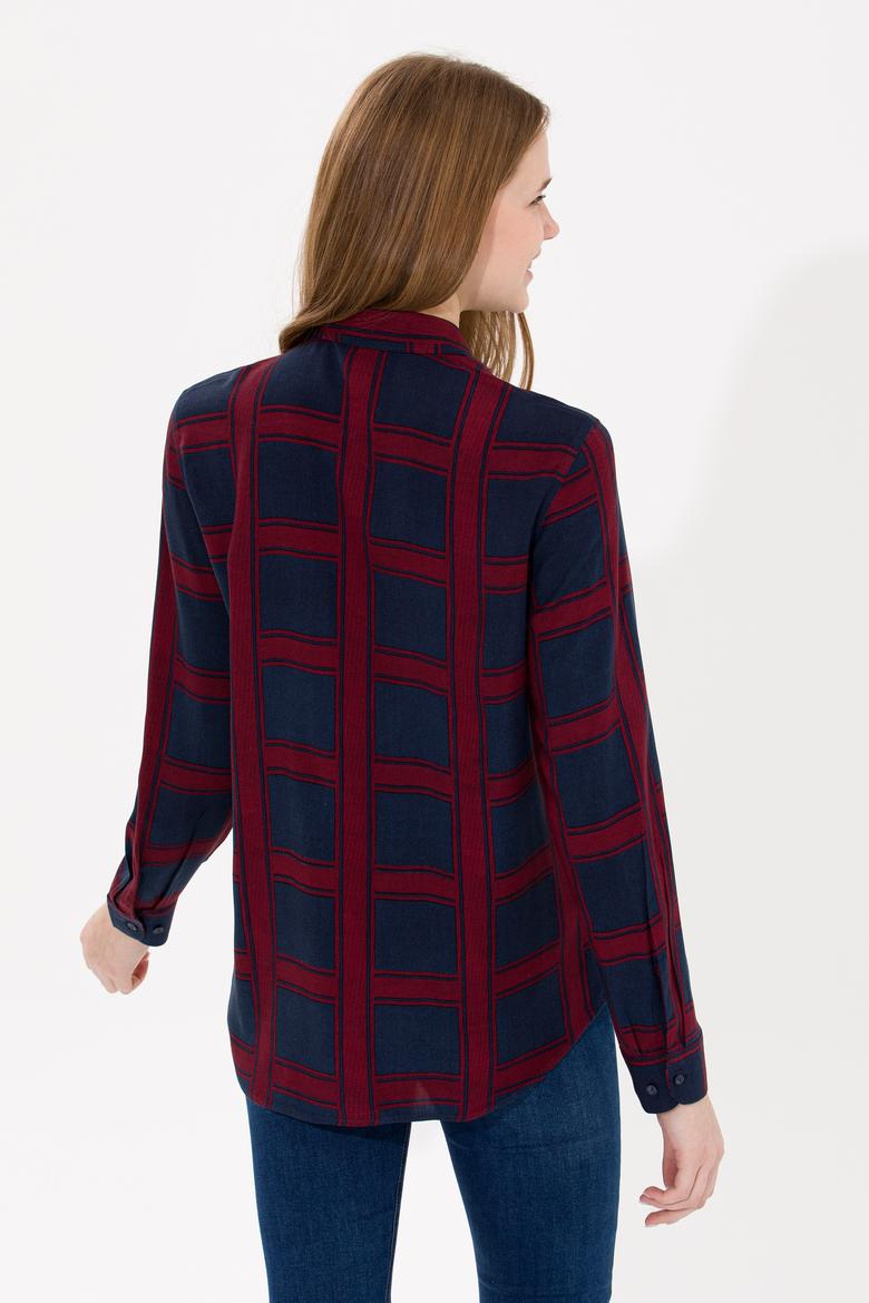 Kadın Lacivert Uzun Kollu Gömlek - 50262278003