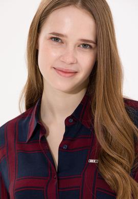 Kadın Lacivert Uzun Kollu Gömlek - 50262278003