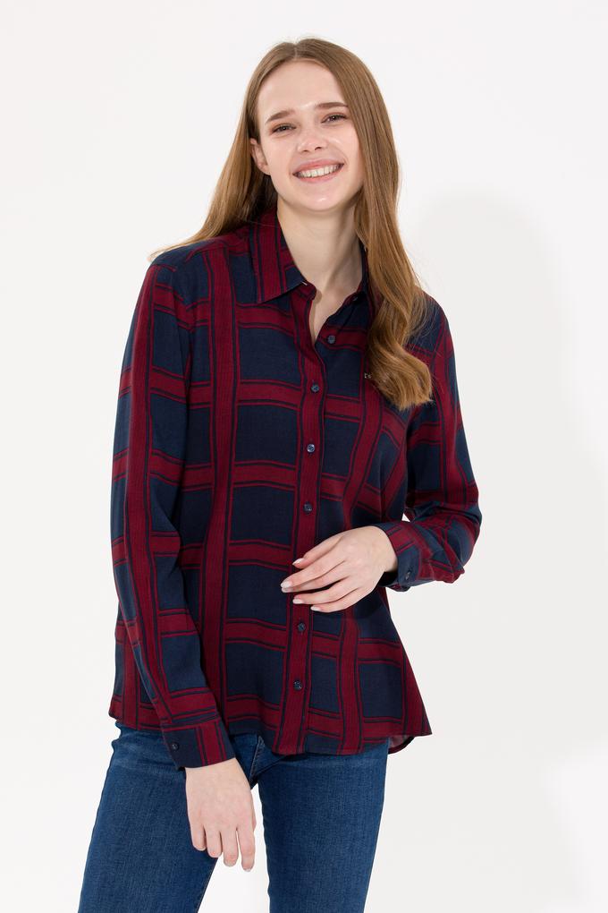 Kadın Lacivert Uzun Kollu Gömlek