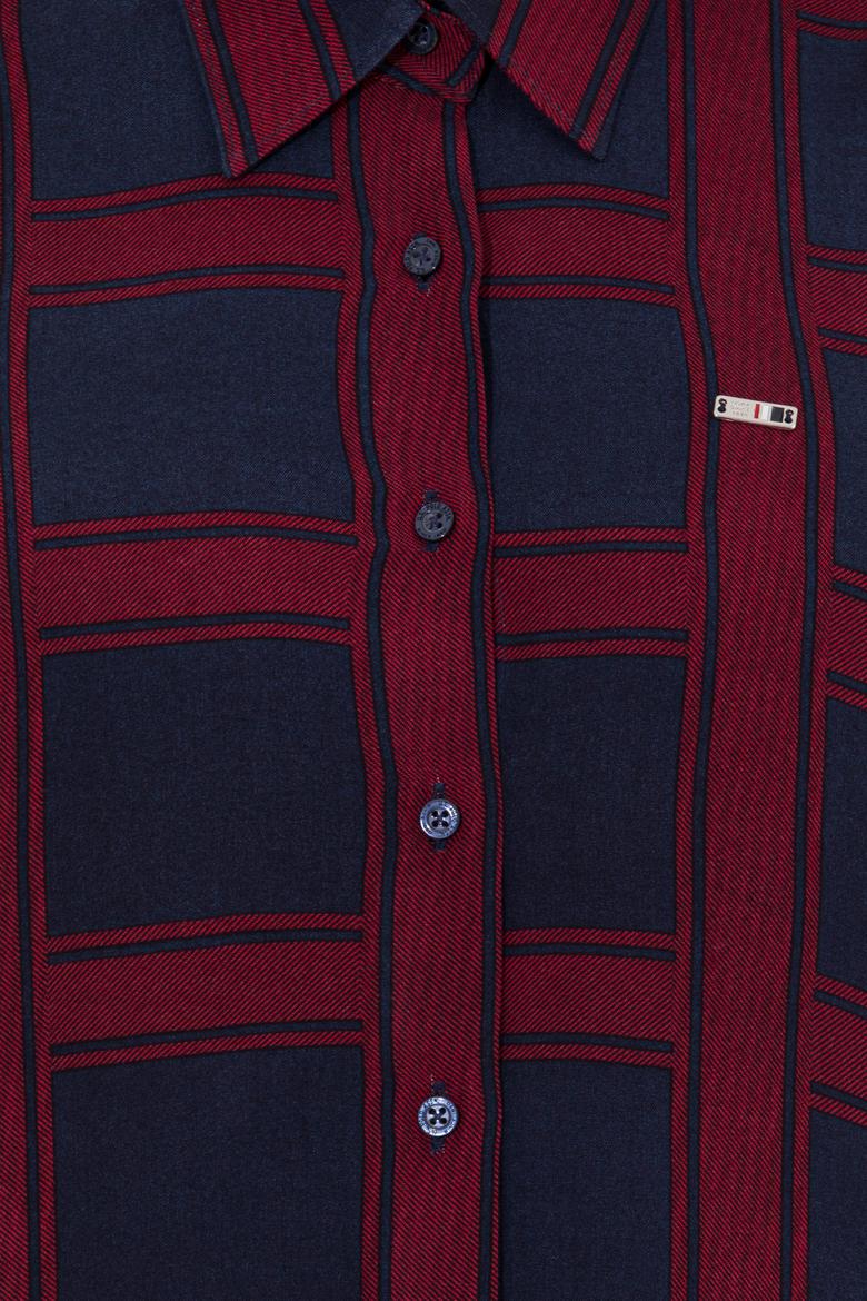 Kadın Lacivert Uzun Kollu Gömlek - 50262278003