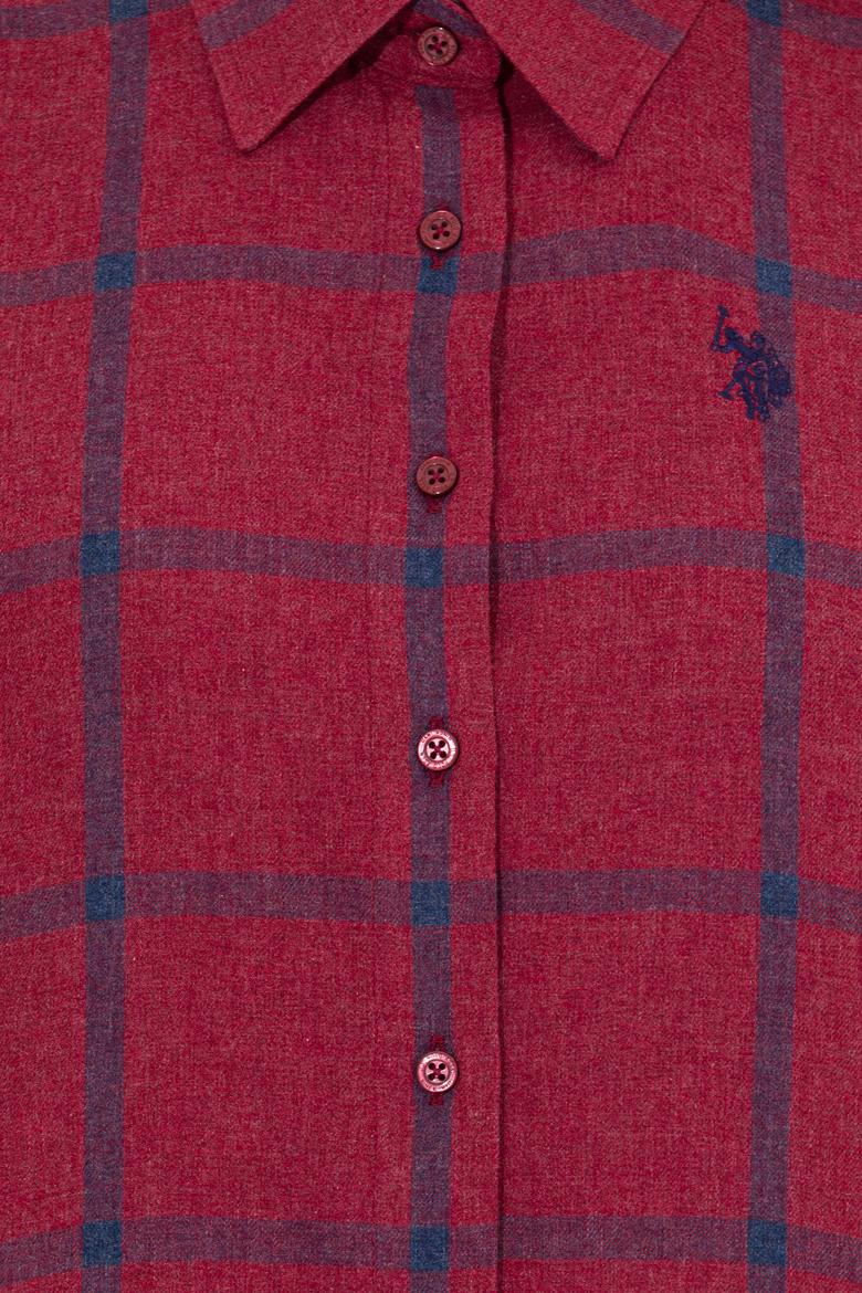 Kadın Bordo Uzun Kollu Oduncu Gömlek - 50262293011