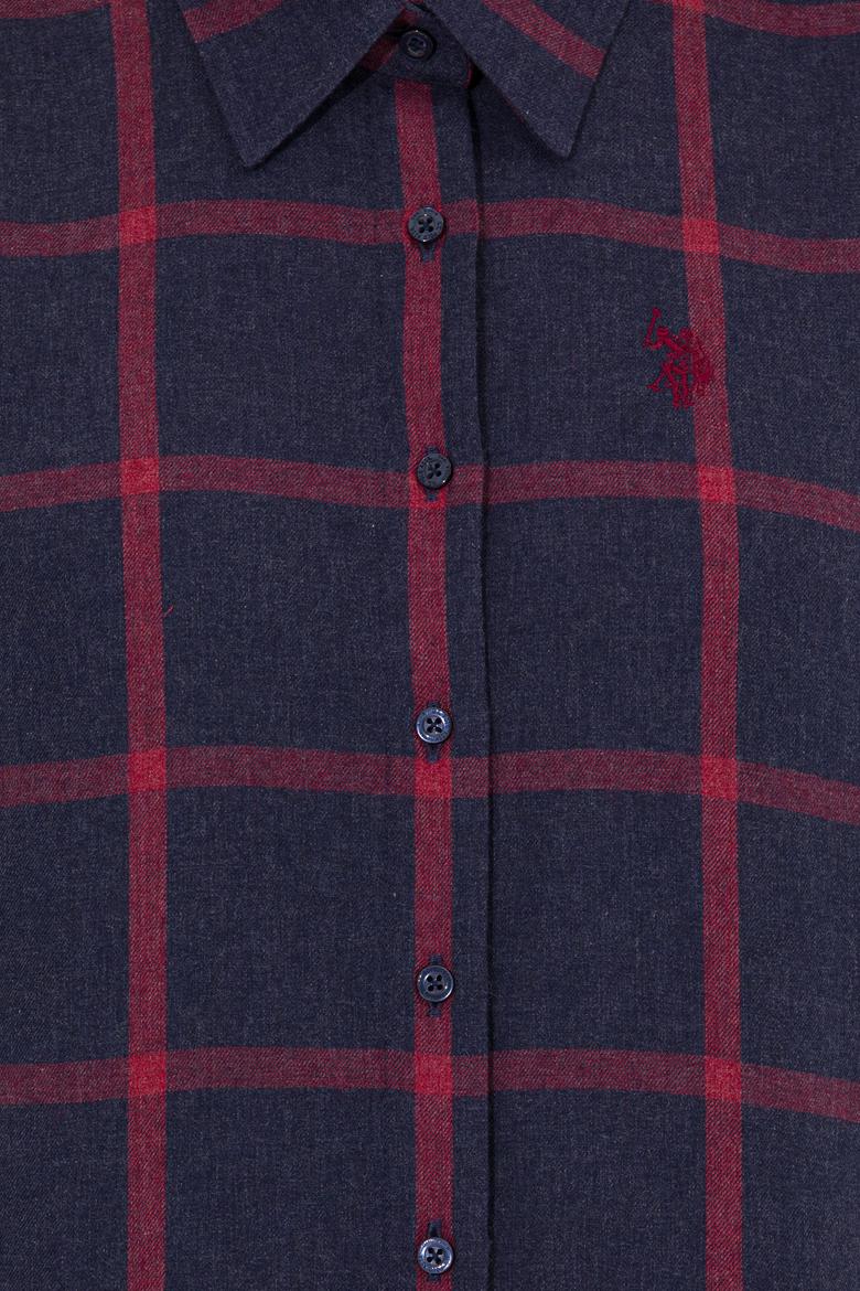 Kadın Lacivert Uzun Kollu Oduncu Gömlek - 50262293019