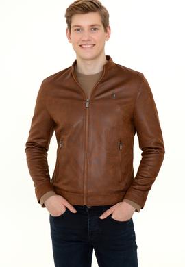 Erkek Taba Deri Ceket - 50255942006