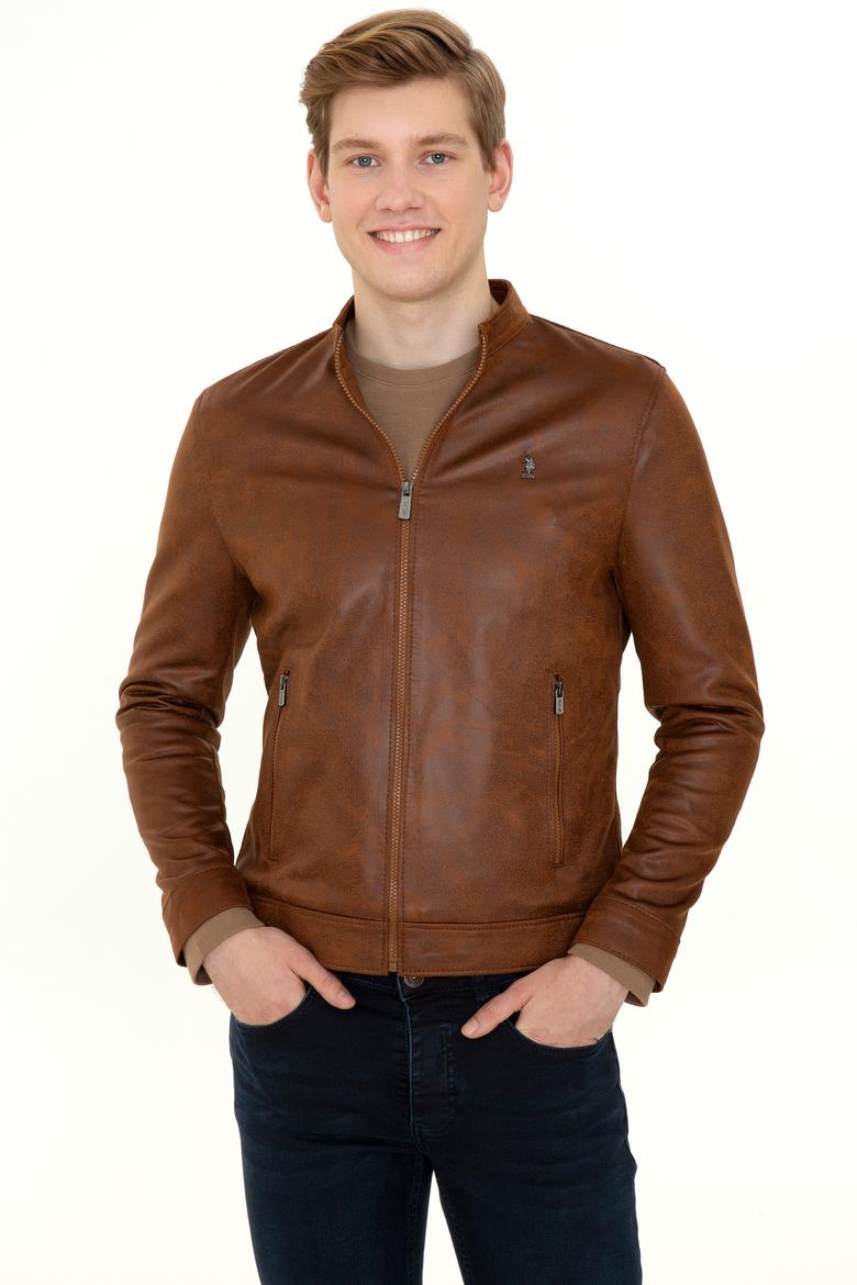 Erkek Taba Deri Ceket - 50255942006