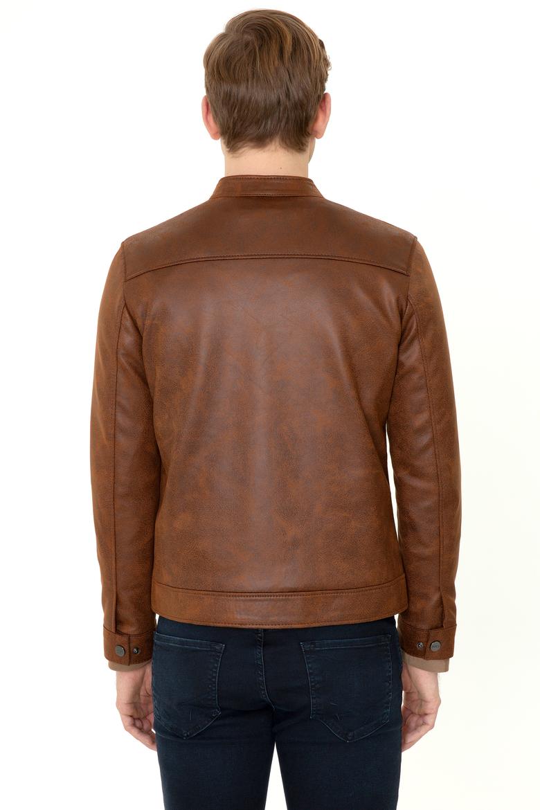 Erkek Taba Deri Ceket - 50255942006