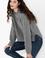 Kadın Gri Melanj V Yaka Kazak