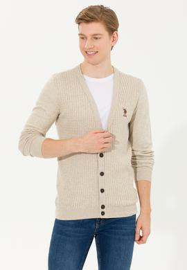 Erkek Taş Melanj Basic Triko Hırka - 50253442069