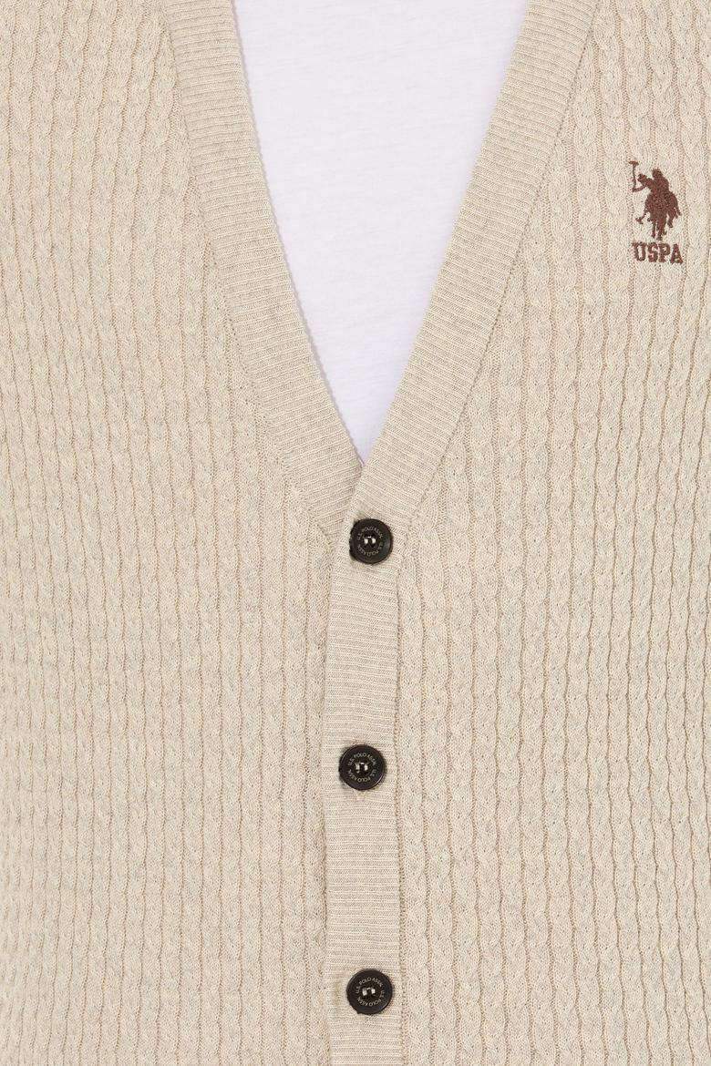 Erkek Taş Melanj Basic Triko Hırka - 50253442069