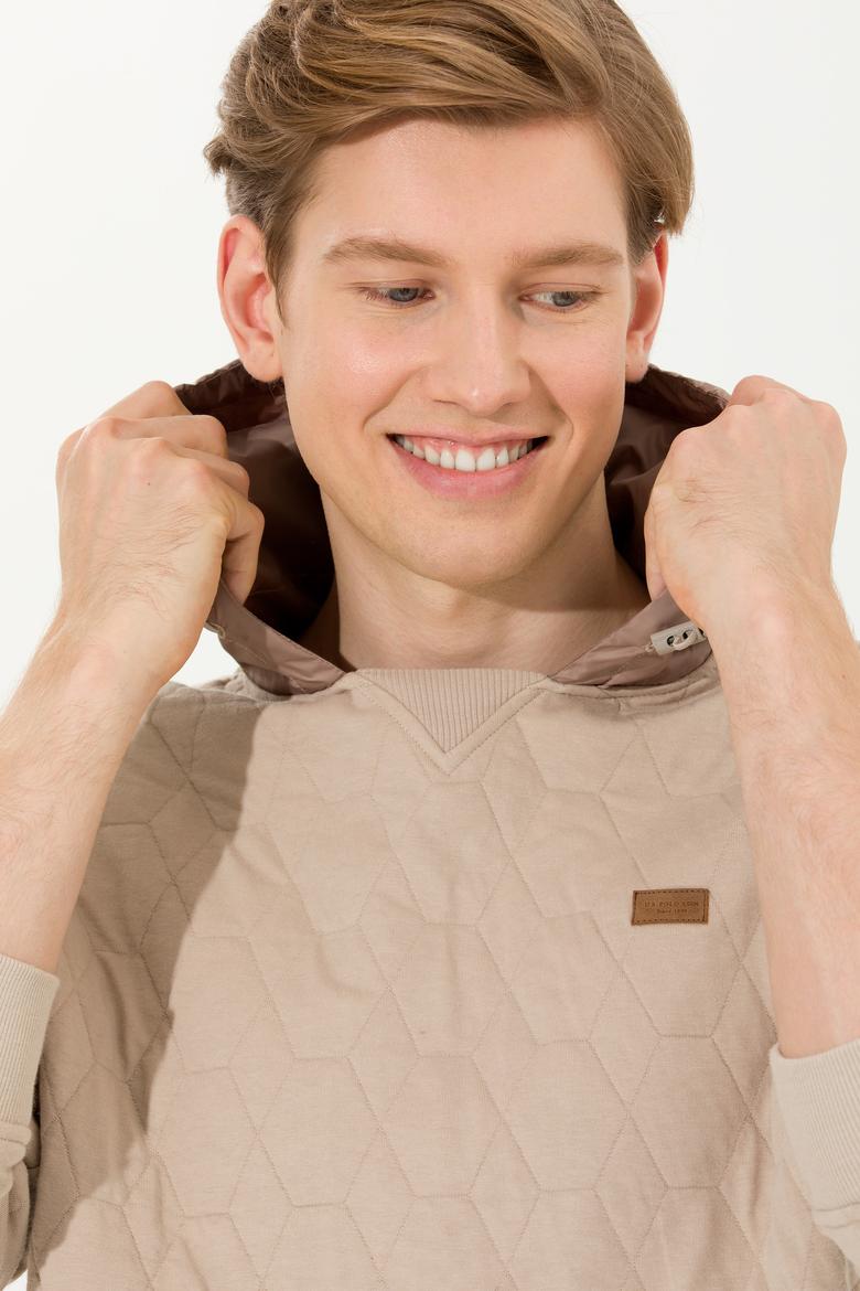 Erkek Taş Kapüşonlu Sweatshirt - 50253469025