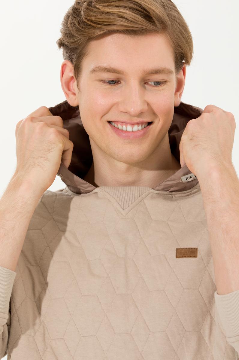 Erkek Taş Kapüşonlu Sweatshirt