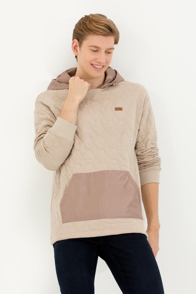 Erkek Taş Kapüşonlu Sweatshirt