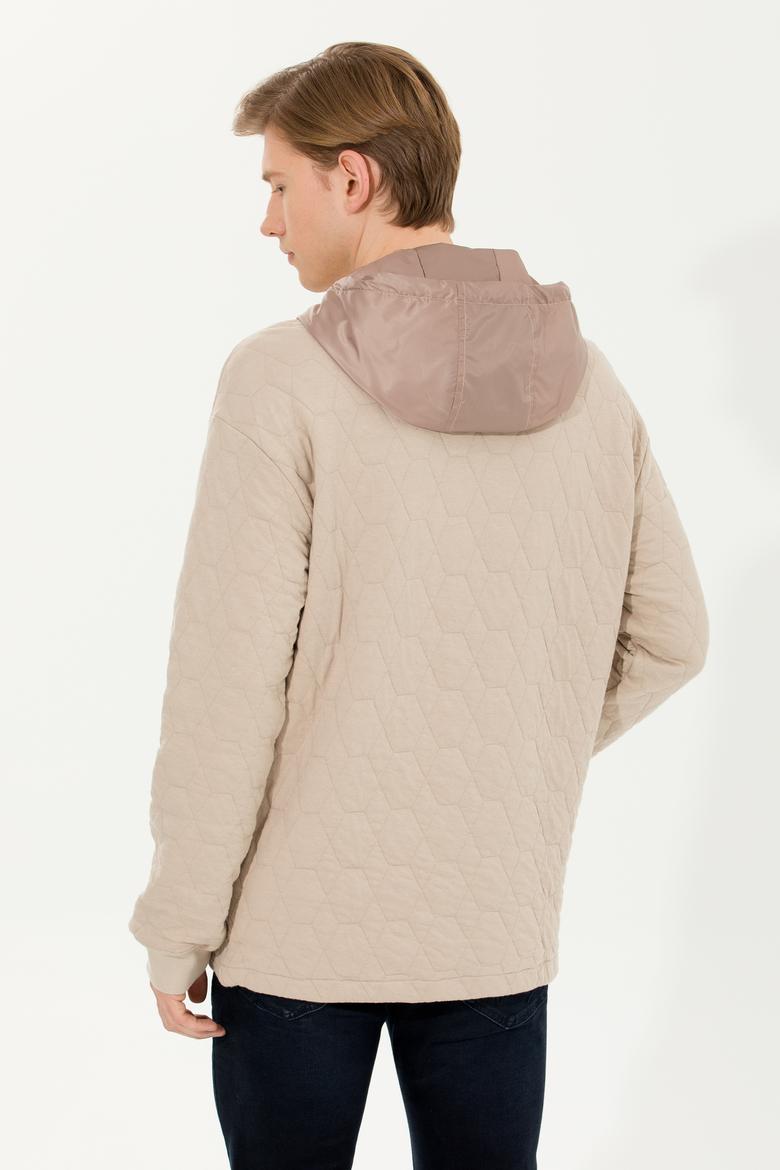 Erkek Taş Kapüşonlu Sweatshirt - 50253469025