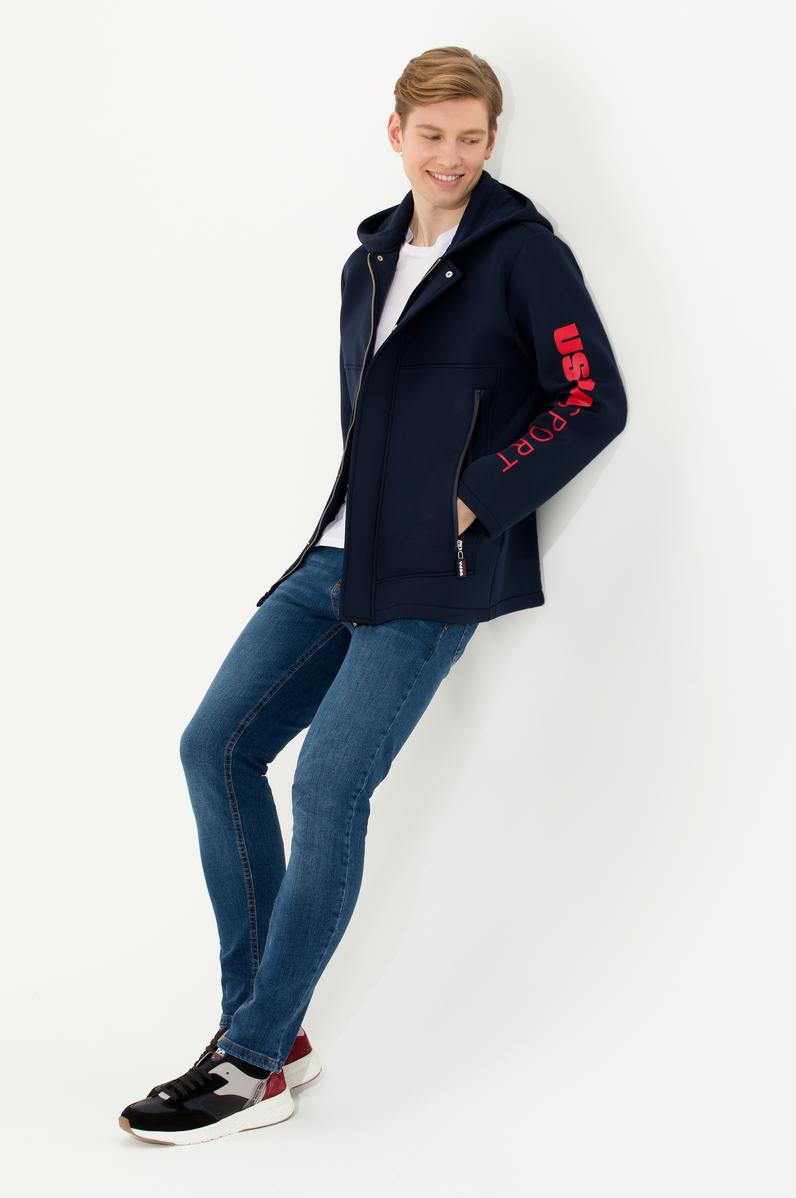 Erkek Lacivert Kapüşonlu Örme Hırka