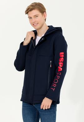 Erkek Lacivert Kapüşonlu Örme Hırka - 50253822004