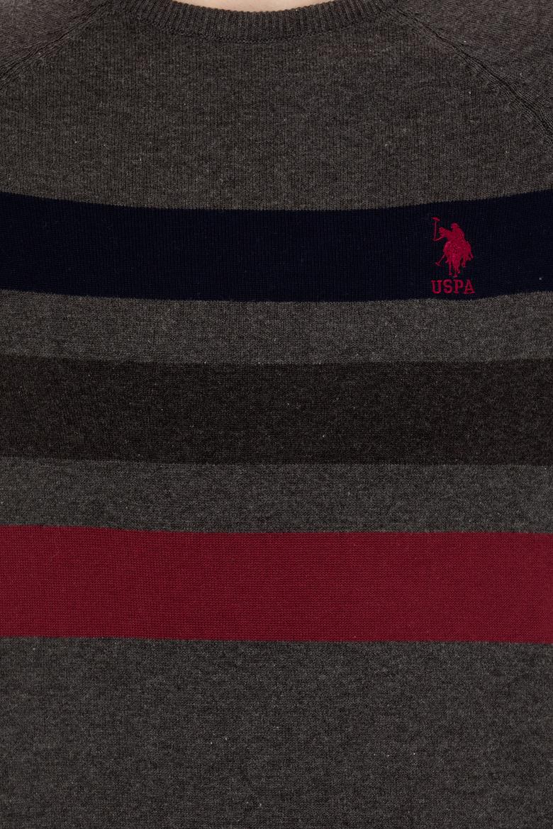 Erkek Gri Melanj Bisiklet Yaka Triko Kazak - 50255272013