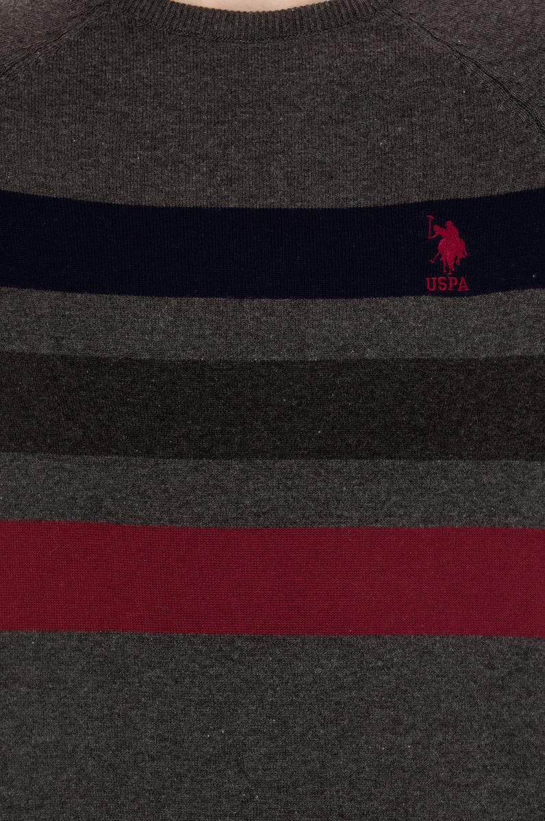 Erkek Gri Melanj Bisiklet Yaka Triko Kazak