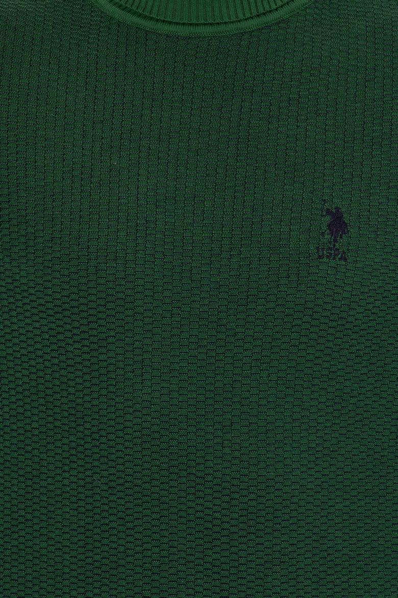 Erkek Yeşil Balıkçı Yaka Triko Kazak - 50252217027