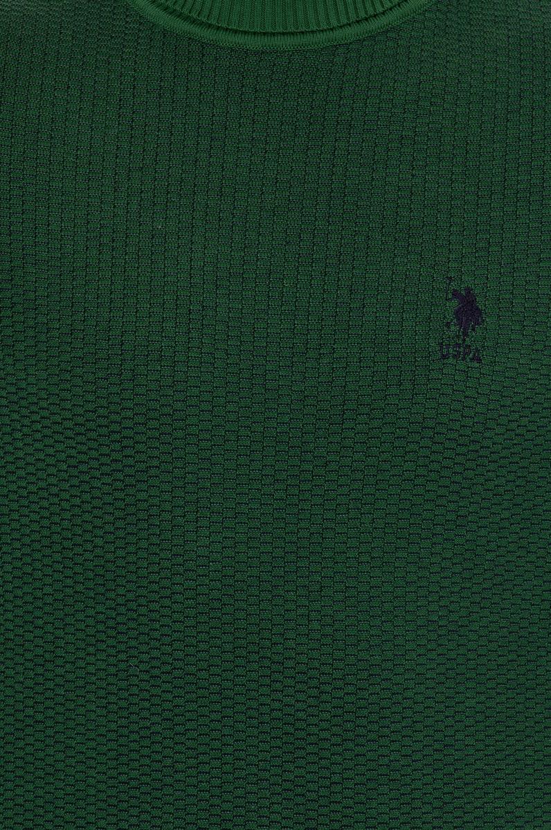 Erkek Yeşil Balıkçı Yaka Triko Kazak