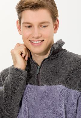 Erkek Antrasit Melanj Dik Yaka Sweatshirt - 50253782006