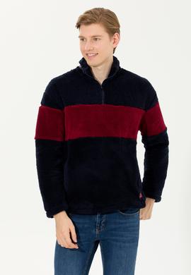 Erkek Lacivert Dik Yaka Sweatshirt - 50253782027