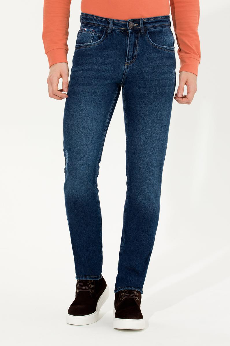 Erkek Koyu Mavi Jean Pantolon
