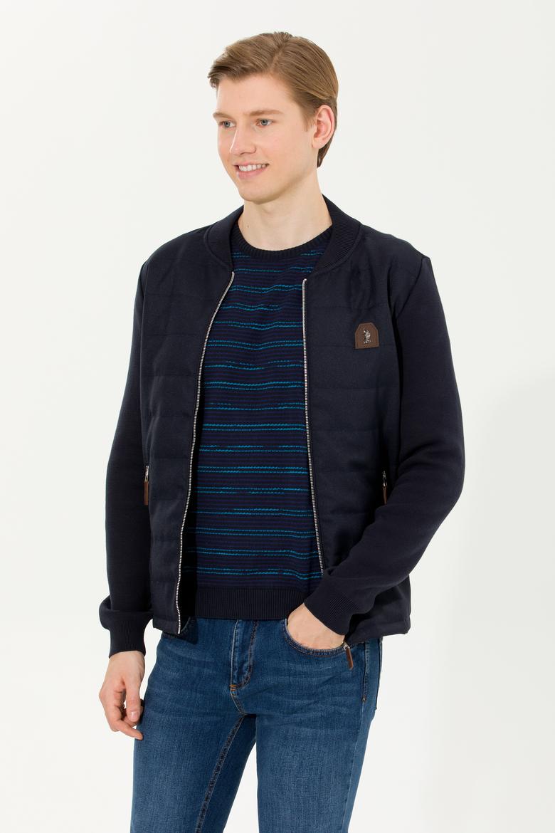 Erkek Lacivert Triko Hırka