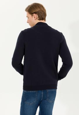 Erkek Lacivert Triko Hırka - 50253776006