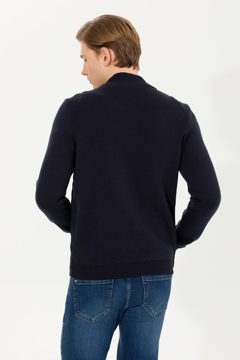 Erkek Lacivert Triko Hırka - 50253776006